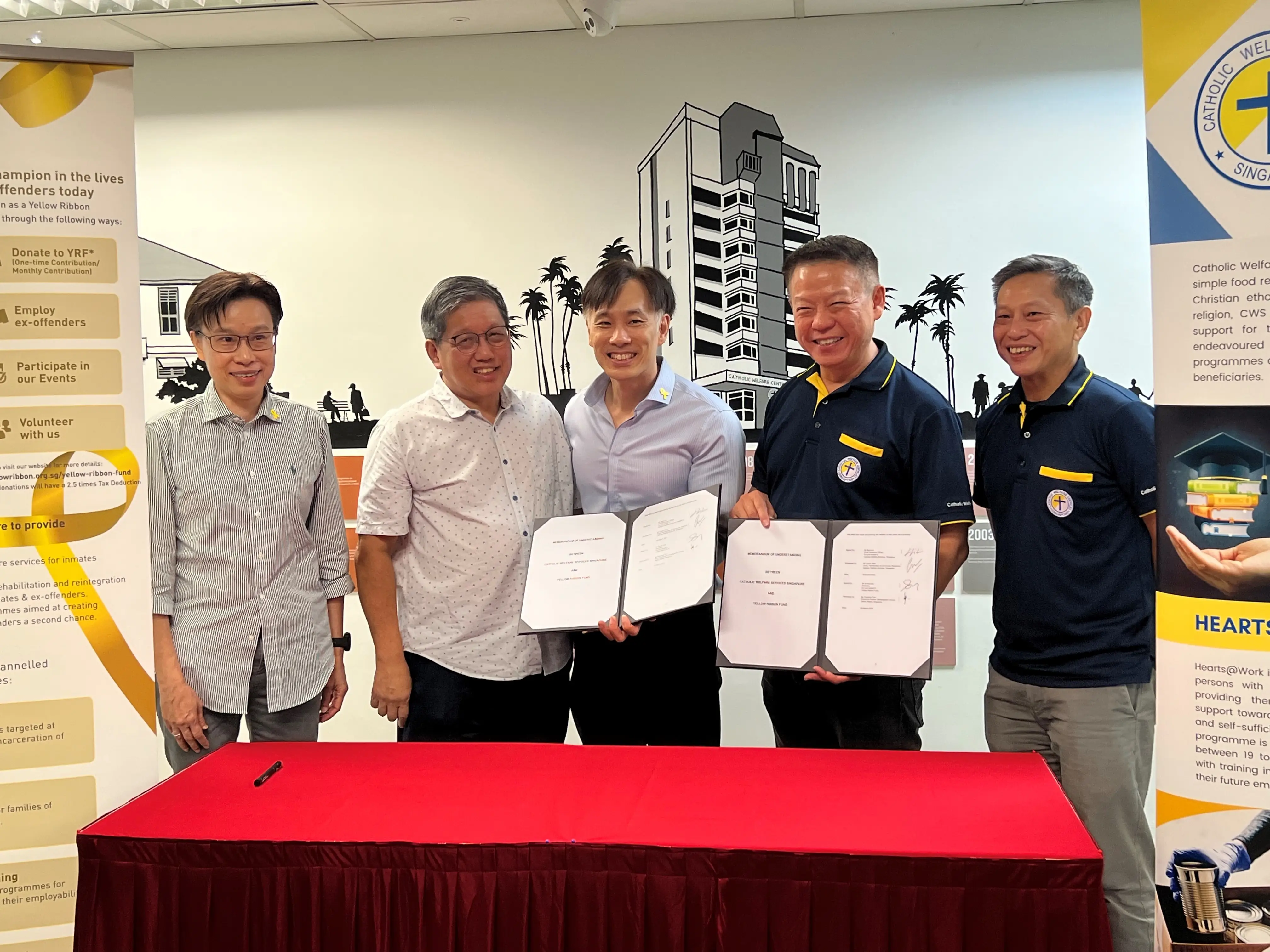 MOU SIGNING BETWEEN CATHOLIC WELFARE SERVICES AND YELLOW RIBBON FUND